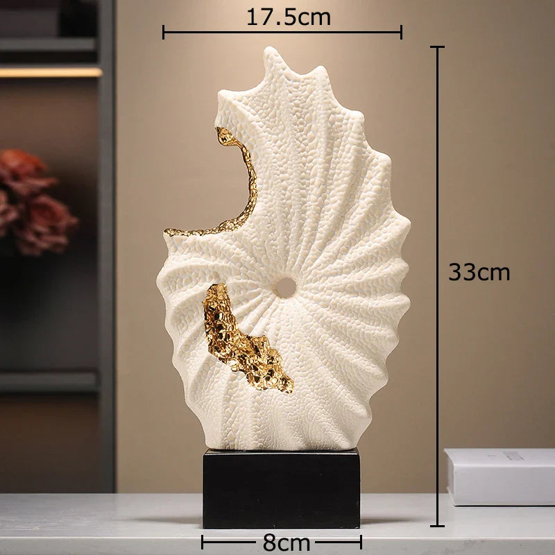 Afralia™ Gilded Ceramic Landscape Feng Shui Desk Ornament: Abstract Room Decor & Aesthetics