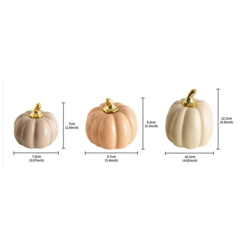 Afralia™ Handmade Ceramic Pumpkin Statue for Halloween Decor - Decorative Figurine