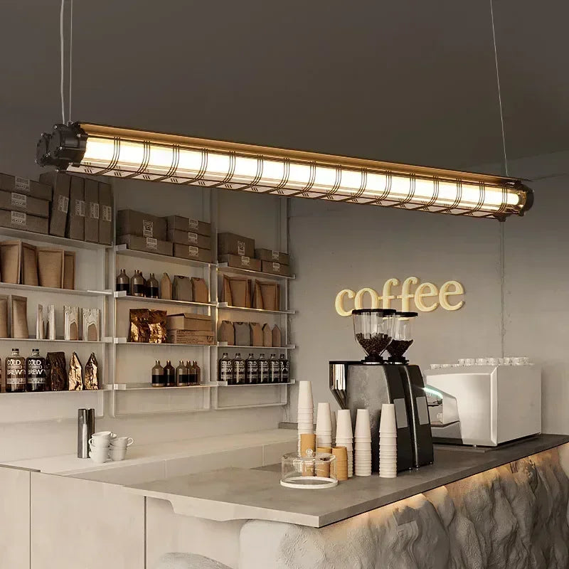 Afralia™ Long Bar Restaurant Pendant Light: Industrial Style for Coffee Shop and Office