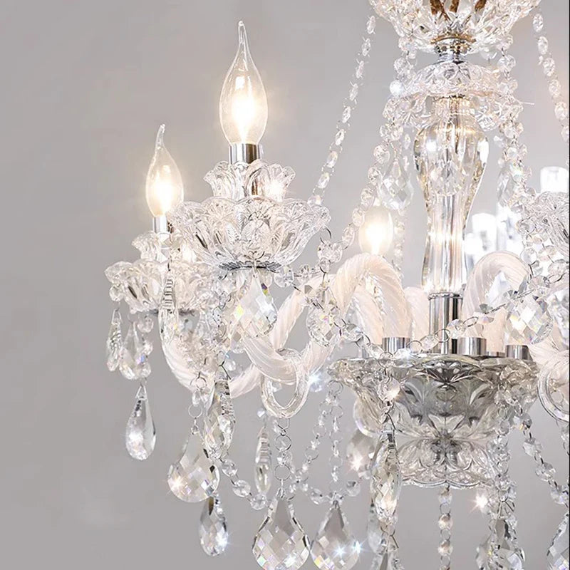 Afralia™ Crystal Chandelier: Modern Home Decoration Pendant Lights for Living & Dining Room