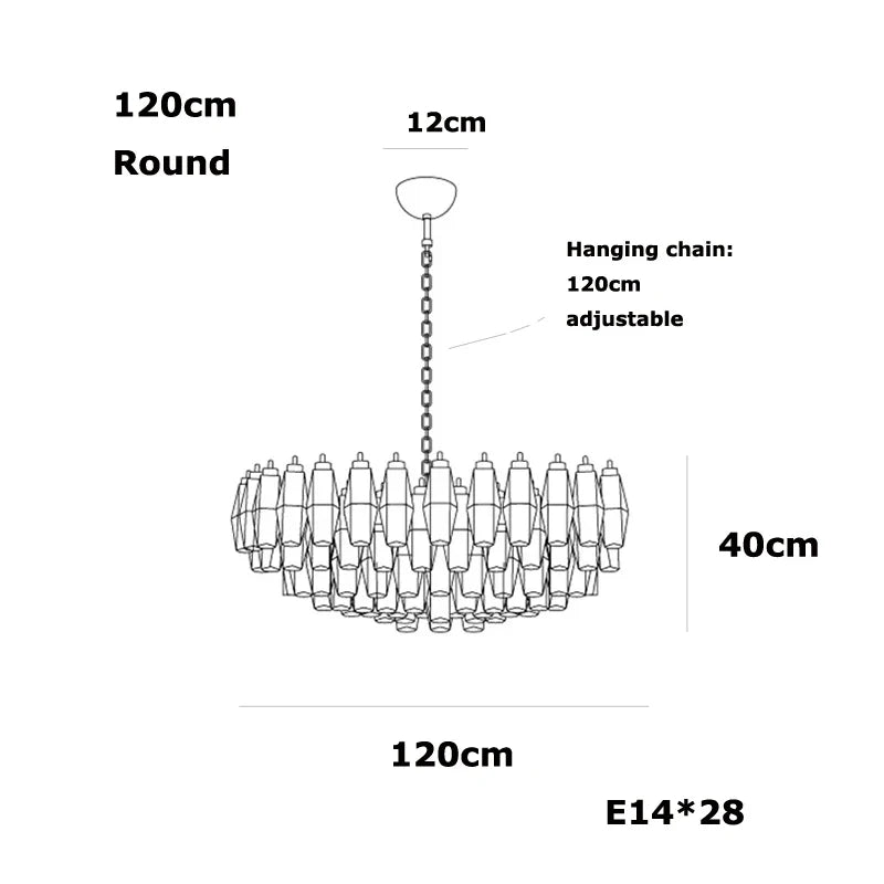 Afralia™ Gold Silver Black LED Chandelier Murano Glass Art Suspension Lamp