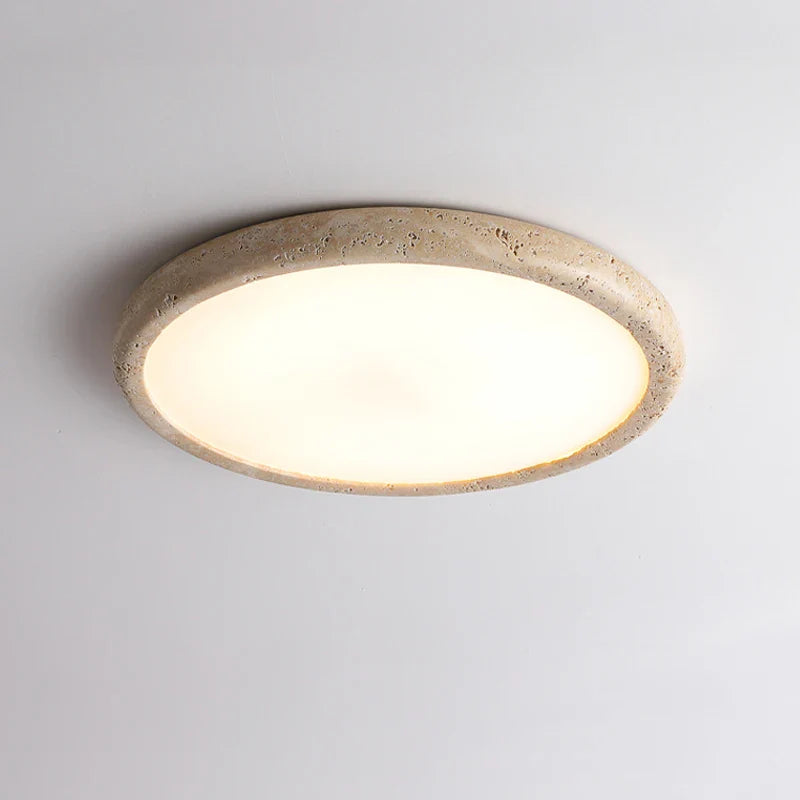 Afralia™ Golden Black Brass LED Ceiling Lamp Marble Finish Flush Mount Light