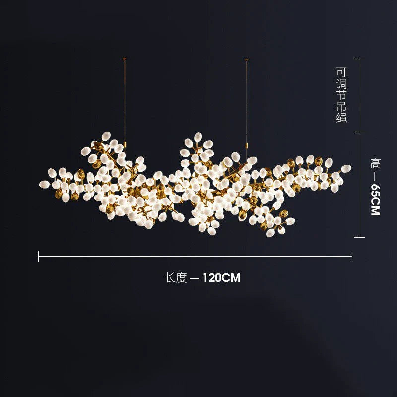 Afralia™ Gold Grape Luxury Glass Pendant Chandeliers for Living Room and Kitchen