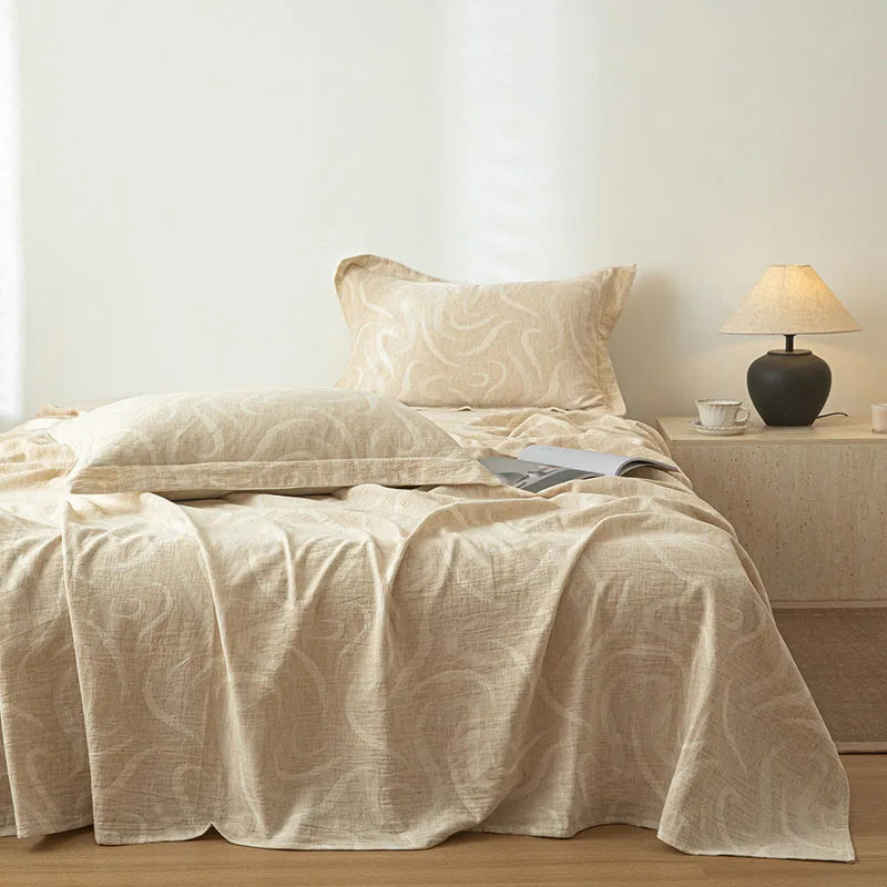 Afralia™ Cotton & Linen Bed Sheet Set: Luxury, Skin-Friendly, All Seasons, Queen & King Sizes