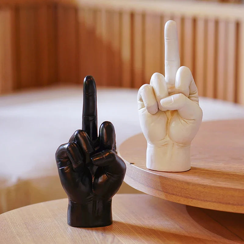 Afralia™ Resin Middle Finger Hand Model: Funky Home Decor Figurine