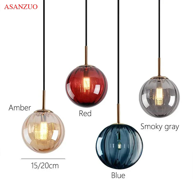 Afralia™ Glass Ball Pendant Lamp: Modern Nordic LED Lighting for Home, Restaurant, Living Room