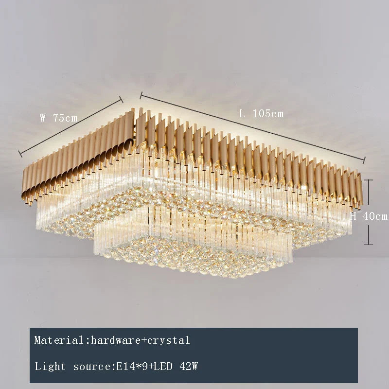 Afralia™ Luxury Nordic LED Rectangular Ceiling Light for Living Room