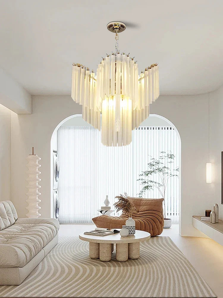 Afralia™ Nordic Vintage White Crystal Glass Pendant Light - Elegant Modern Lighting