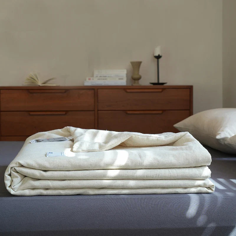 Afralia™ Linen Cotton Summer Throws Blanket