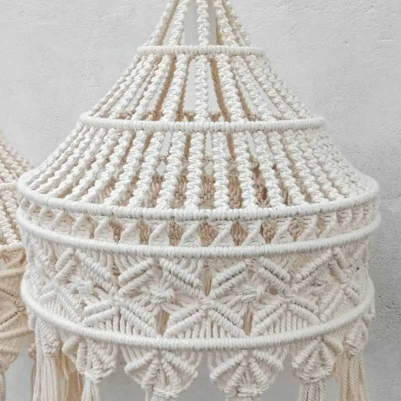 Handmade Macrame Lampshade Hanging Tapestry Room Decoration Woven Cotton Rope Afralia™ 40CM