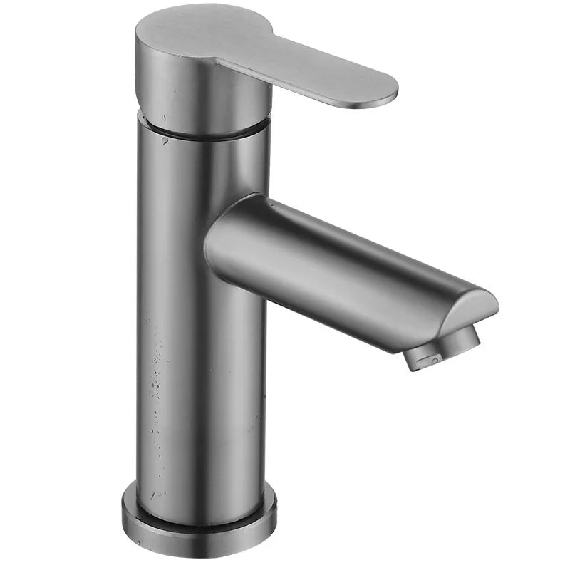 Afralia™ Stainless Steel Bathroom Sink Faucet Hot Cold Water Tap Mixer Set