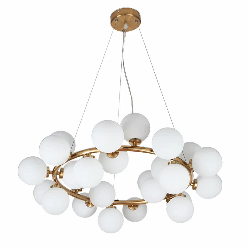 Afralia™ Modern Gold Magic Bean Glass Ball Pendant DNA Molecular Light Fixtures