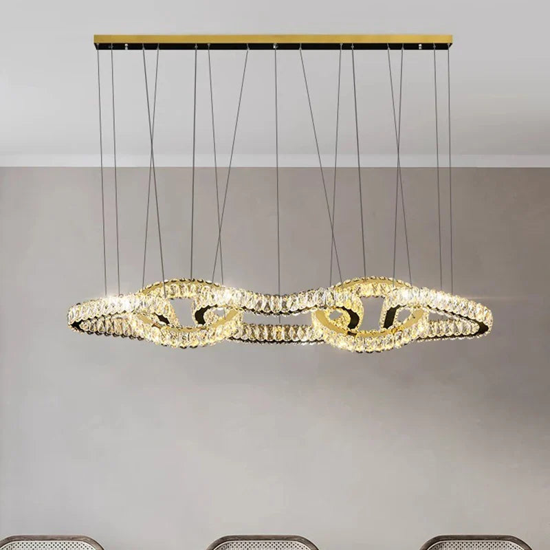 Afralia™ Crystal Chandelier: Luxury Living Room & Dining Room Pendant Light