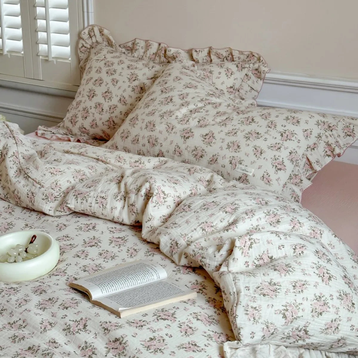 Afralia™ Luxury Nude Double-Layer Cotton Yarn Quilt Cover for Single Double Size Bed