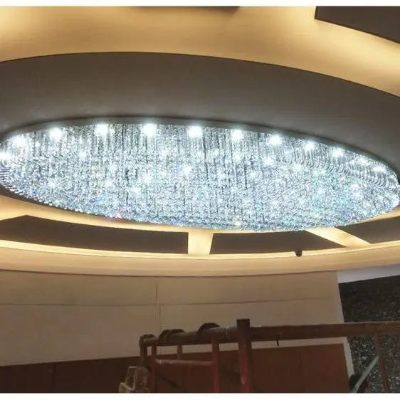 Afralia™ Crystal Dining Room Ceiling Light Modern LED K9 Crystals Gold / Chrome