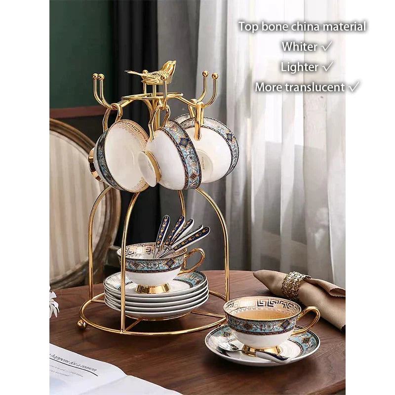 Afralia™ Bone China Tea Set: Elegant European Ceramic Coffee Porcelain Teaware