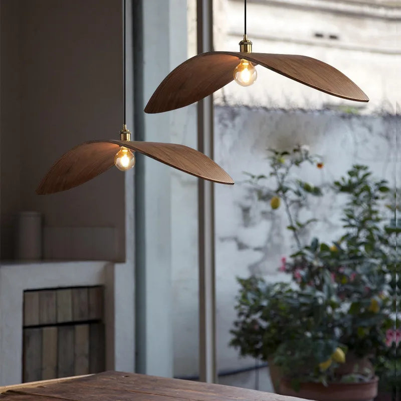 Afralia™ Solid Wood Pendant Light - Japanese Style Retro E27 Hanging Lamp