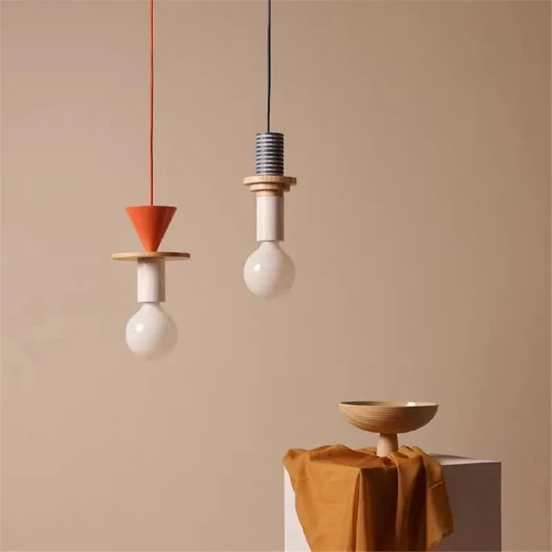 Afralia™ LED Wooden Pendant Light: Nordic Design, Kawaii Bedroom Decor Fixture