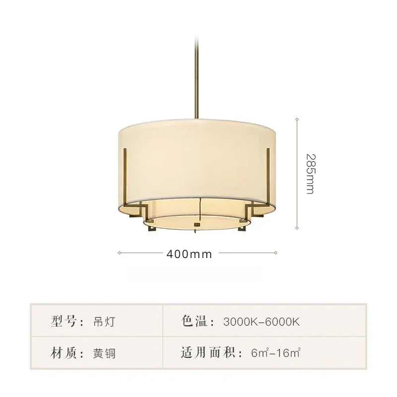 Afralia™ Simple Retro Fabric Cloth Chandelier for Living Room and Bedroom