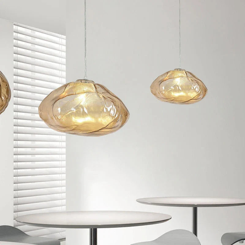 Afralia™ Nordic Glass Pendant Light Chandelier Decorative Suspension Art Hanging Lamp