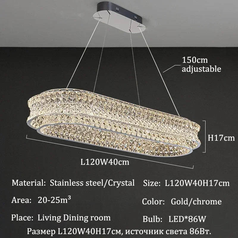 Afralia™ Crystal Chandeliers LED Lighting for Home Living Dining Room Decor