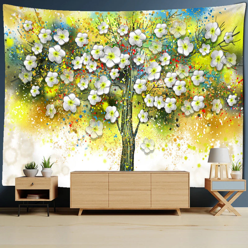 Afralia™ Money Tree Tapestry Wall Hanging for Boho Nature Plant Vibes