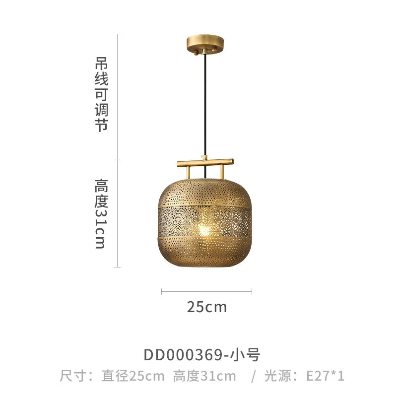 Afralia™ Chinese Zen Art Birdcage Pendant Light for Restaurant Tea Room