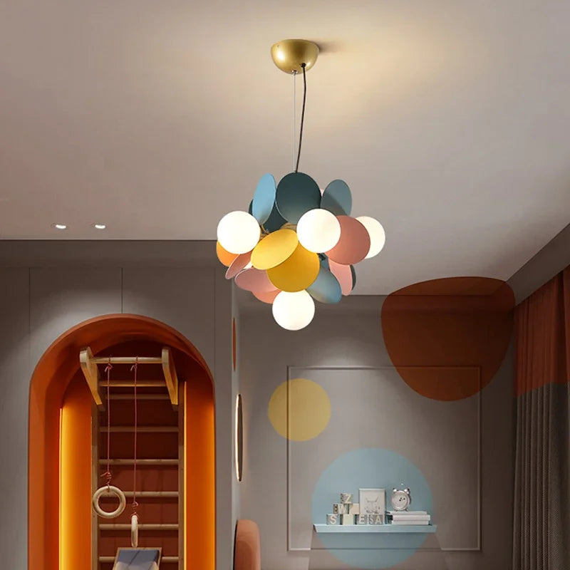 Afralia™ LED Colorful Chandelier for Living Room Bedroom Dining Modern Flash Bulbs