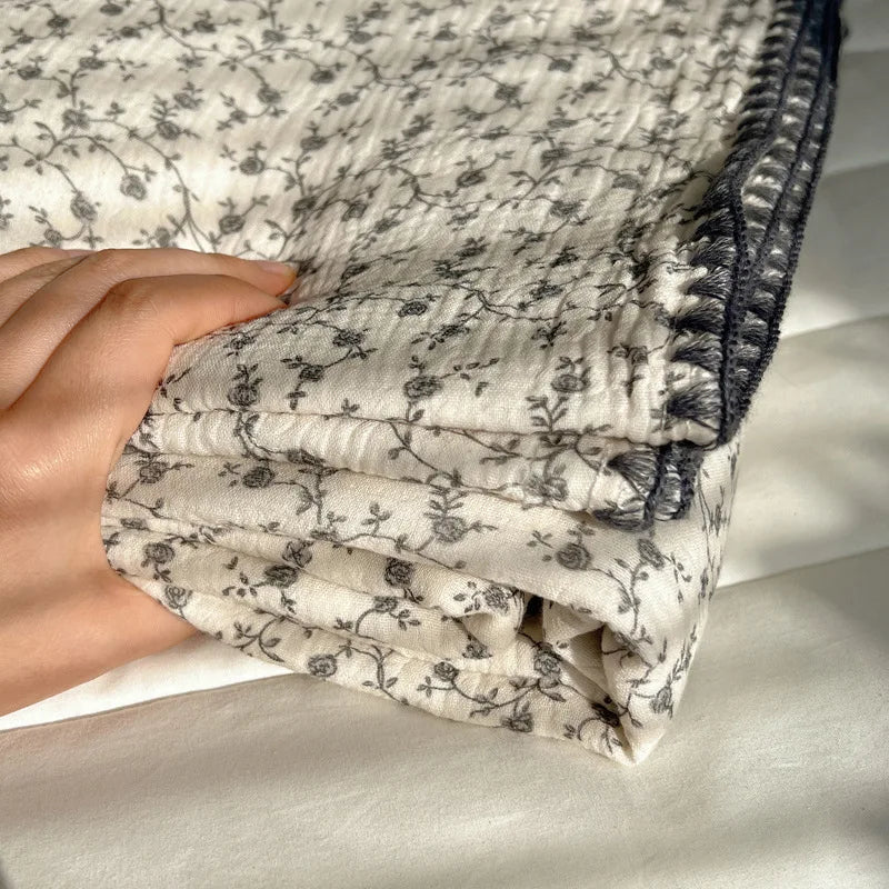 Afralia™ Korean Cotton Cartoon Blanket for Travel & Home - Kids, Adults