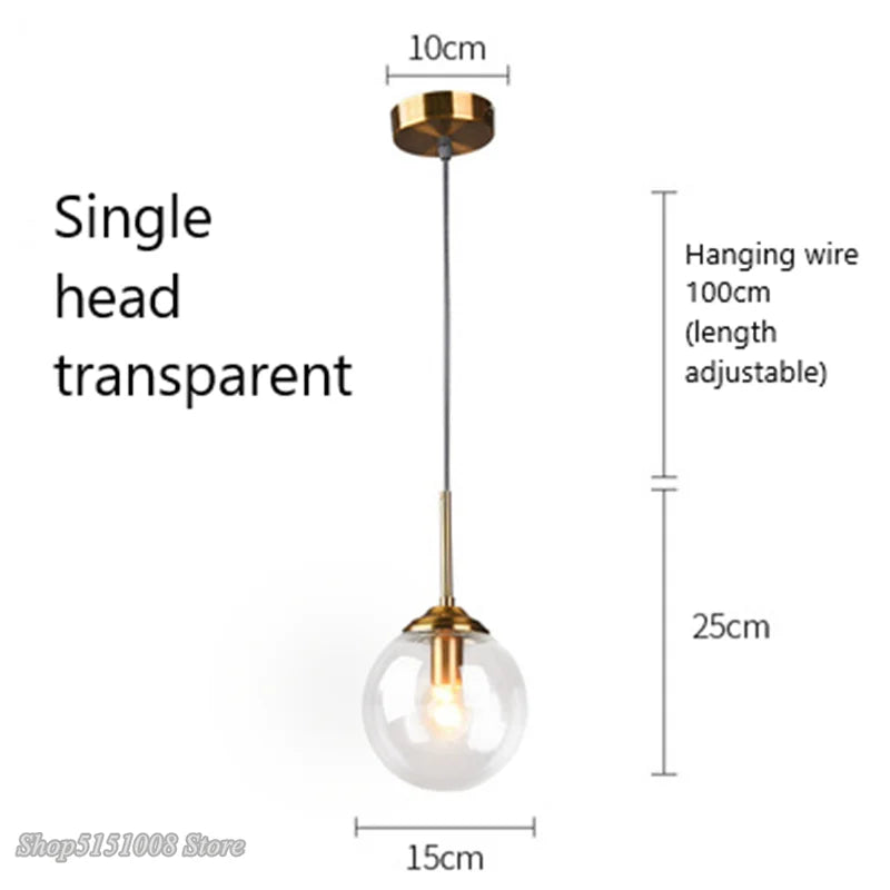 Afralia™ Glass Pendant Lights: Modern LED Hanging Lamp for Home Lighting Fixtures