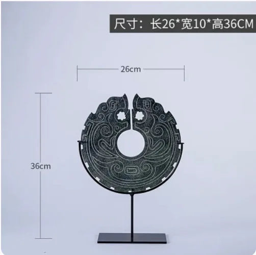 Afralia™ Geometric Totem Resin Statue | Chinese Retro Home Decor Accessory