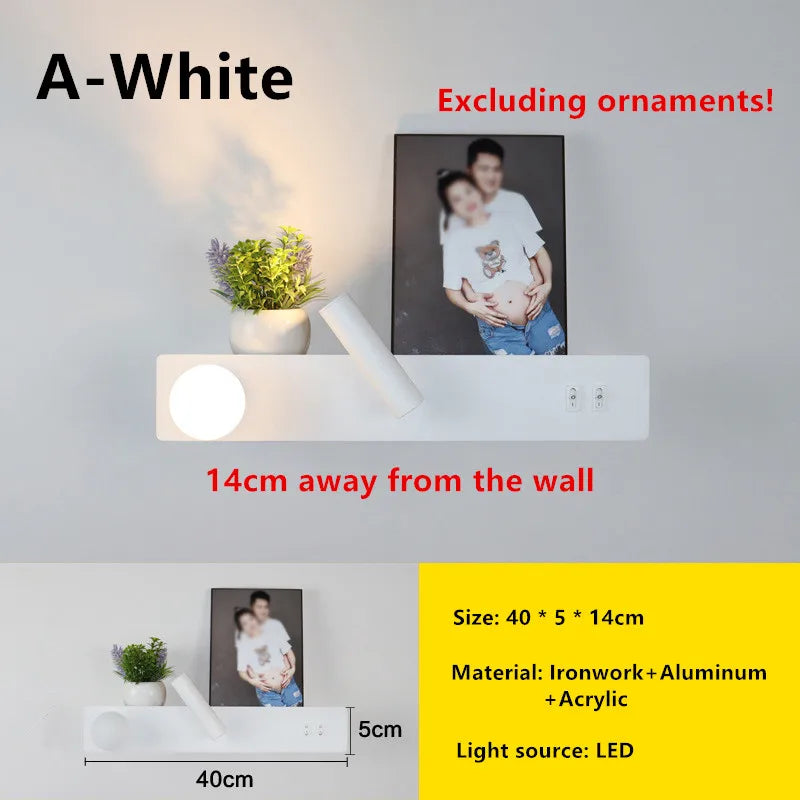 Afralia™ Black Rotatable Wall Lamp with Switch | High-End Modern Minimalist Bedroom & Living Room Lighting