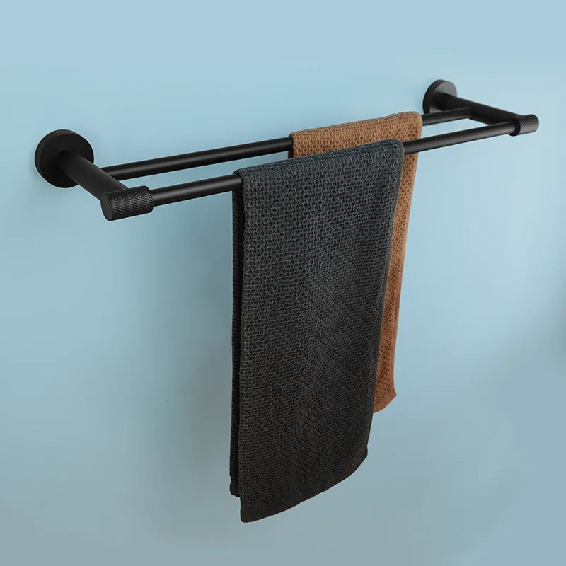 Afralia™ Stainless Steel Bathroom Accessories Set: Towel Bar, Toilet Roll Holder, Hook, Brush