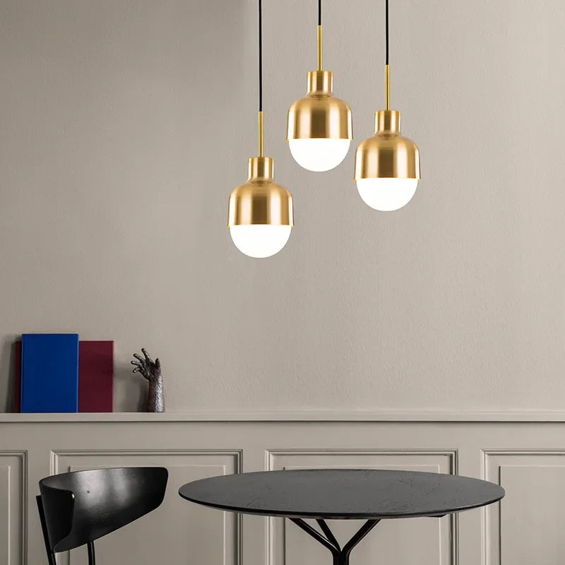 Afralia™ Gold Iron Pendant Light for Kitchen Dining Room Restaurant Decor