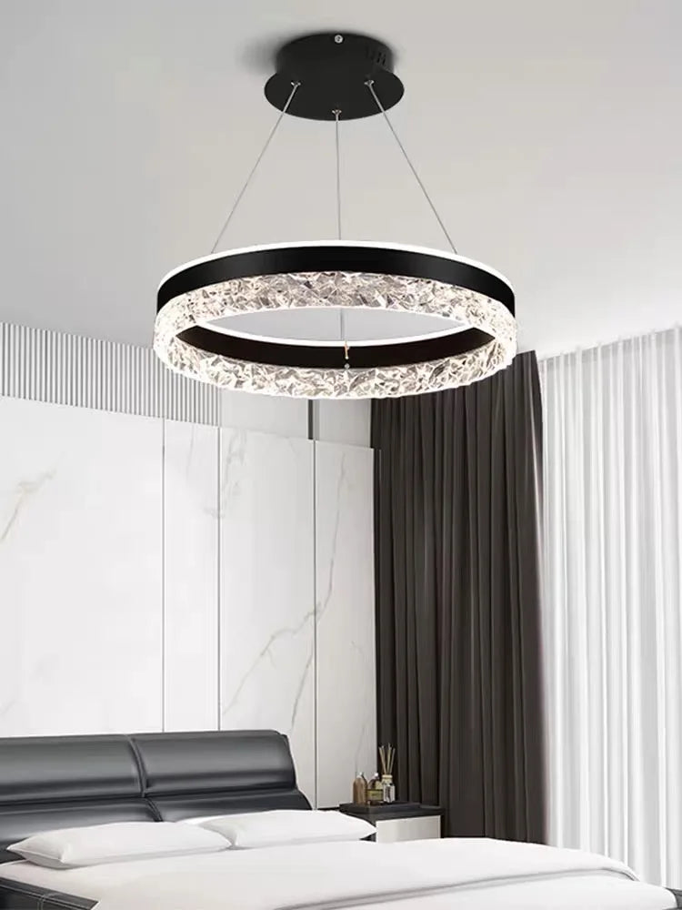 Afralia™ Modern Round Ring LED Chandelier with Remote Control for Home Decor