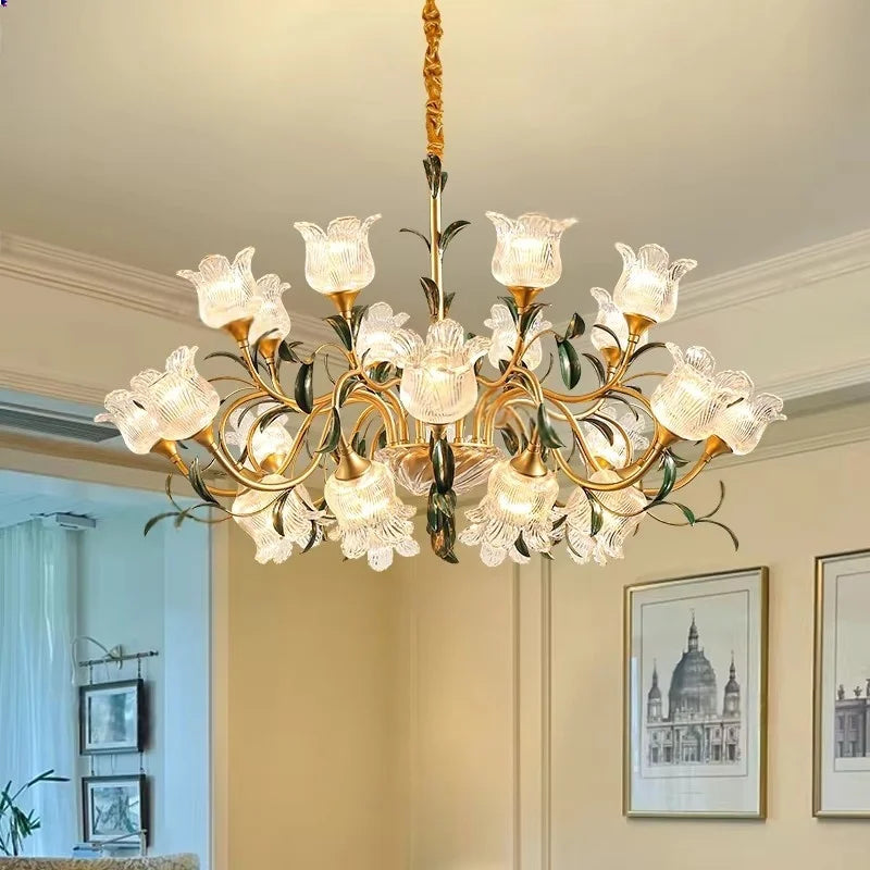 Afralia™ French Retro Crystal Pendant Light for Mid-Range Luxury Living Room