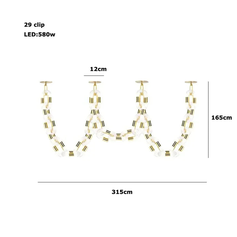 Afralia™ Crystal Gold Chain Chandelier Ceiling Lamp for Home Décor