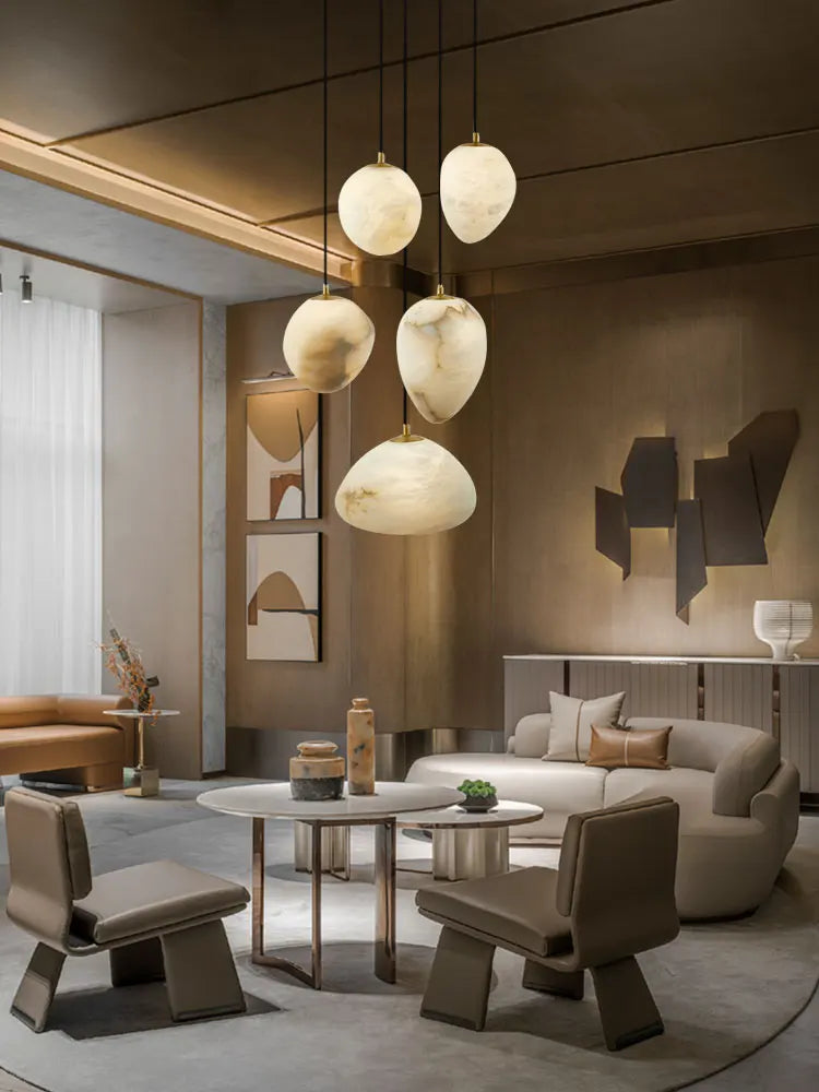 Afralia™ Marble Egges LED Chandelier Lighting for Living Room