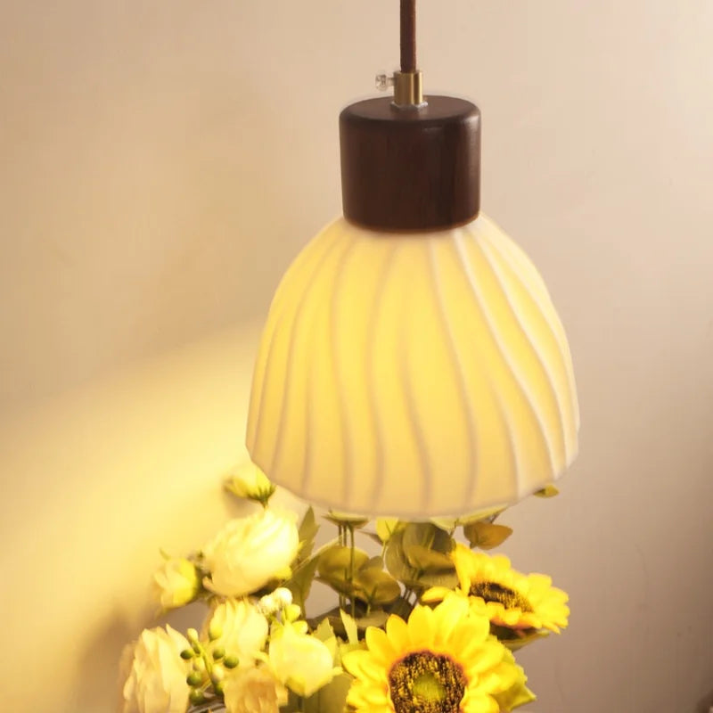 Afralia™ Adjustable LED Wall Light Fixture with Ceramic Wood Base for Home Decor