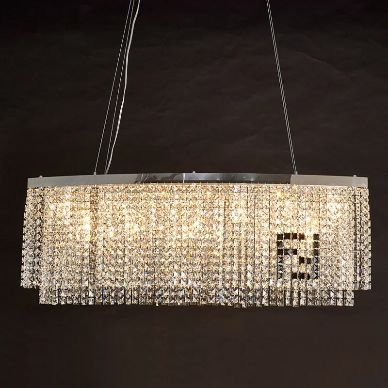Afralia™ Crystal Pendant Chandelier Ceiling Light Fixture Home Decor Hanging Lamp Luxe Lighting