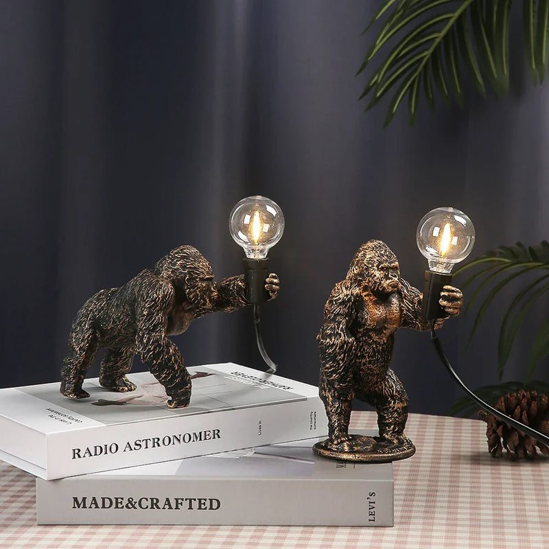 Afralia™ King Kong Gorilla Table Lamp: Explosive Night Light for Bedroom