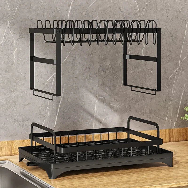 Afralia™ Kitchen Dish Drainer Rack & Tableware Organizer