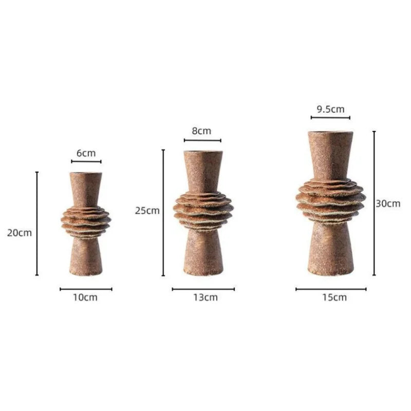 Afralia™ Geometric Pleated Ceramic Vase for Flower Arrangements