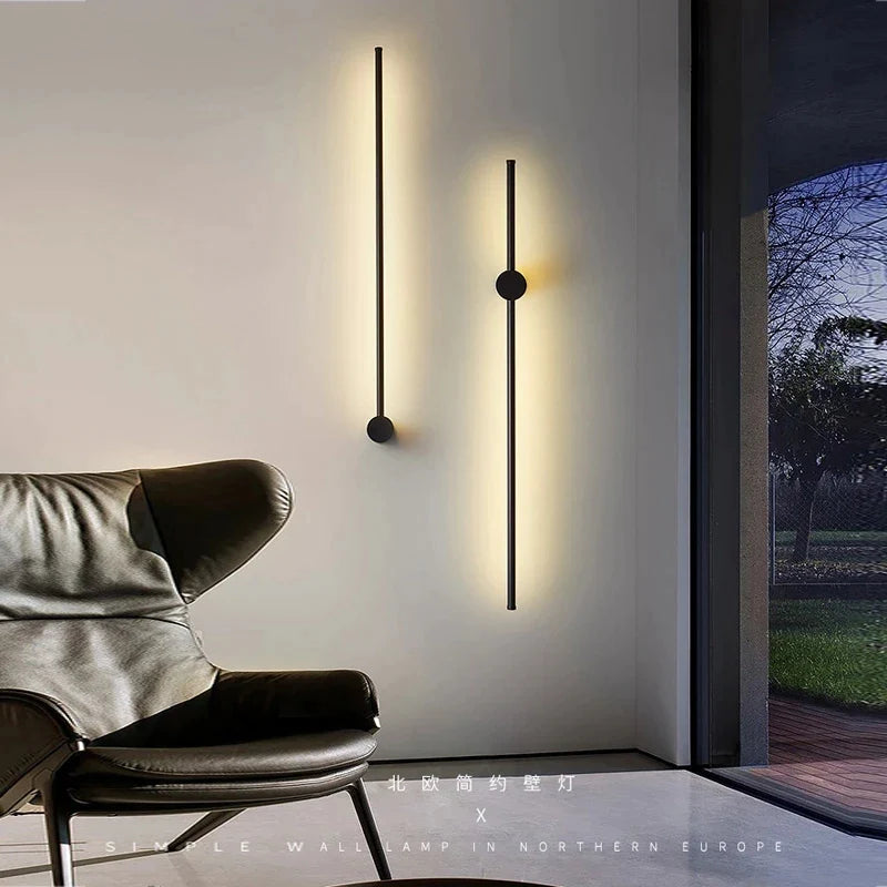 Afralia™ Modern LED Wall Lamp 80cm Gold Black for Home Decor