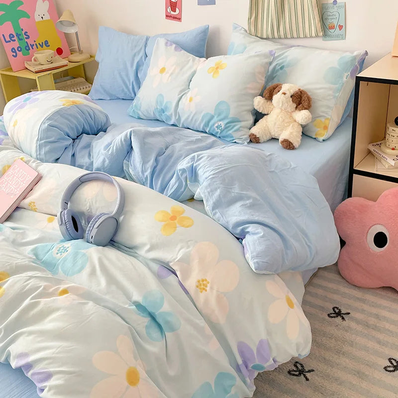 Afralia™ Cloud Cotton Printed Bedding Sets | Super Soft Quilt Set for School Home Twin King