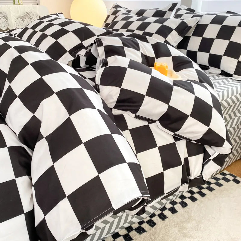 Afralia™ Cartoon Print Bedding Set: Breathable Duvet Cover, Bed Sheet, Pillowcases - Double & Single Sizes