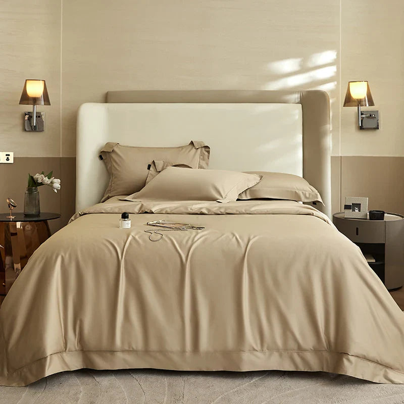 Afralia™ Luxury 1400TC Egyptian Cotton Bedding Set in Silky Black