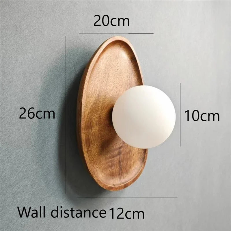 Afralia™ Vintage Wooden Wall Sconce LED Lights for Home Art, Bedroom & Living Room