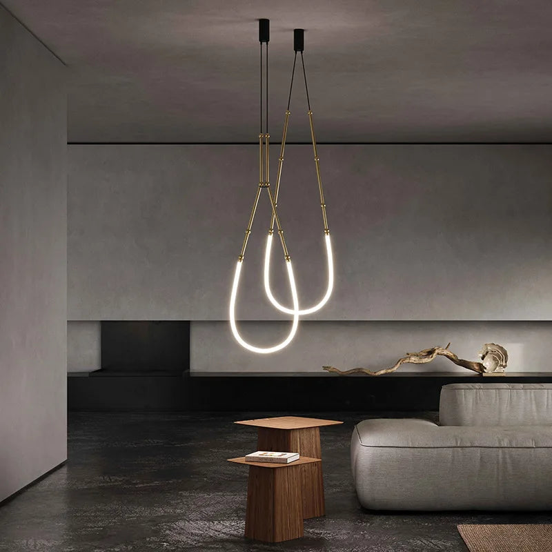 Afralia™ Linear Chandelier Modern Leda Pendant Light for Dining & Living Room