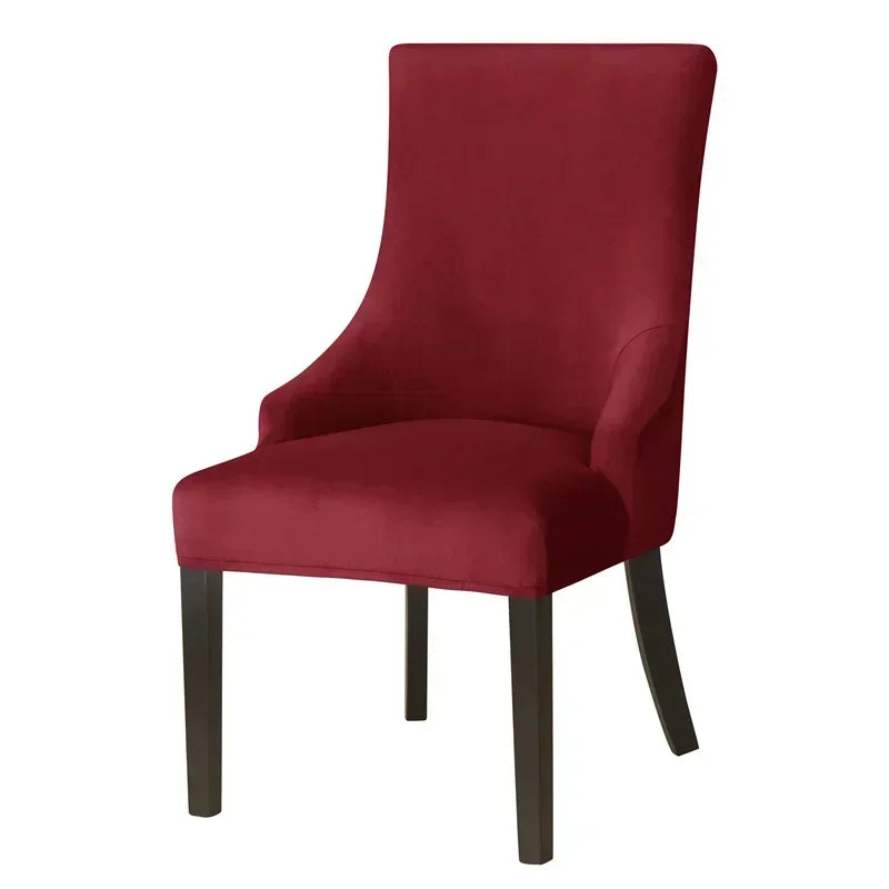 Afralia™ Velvet High Back Chair Cover: Stretch Spandex Slipcover for Elegant Home Decor